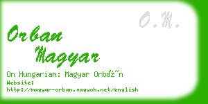 orban magyar business card